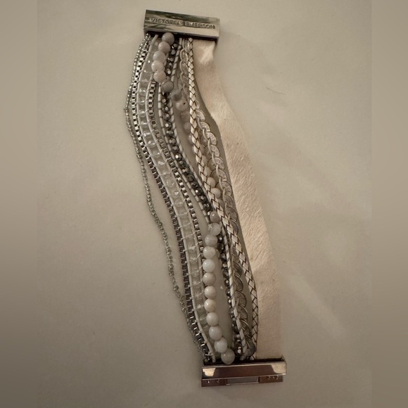 Victoria Emerson Silver and White Multi-Strand Bracelet - Picture 3 of 5